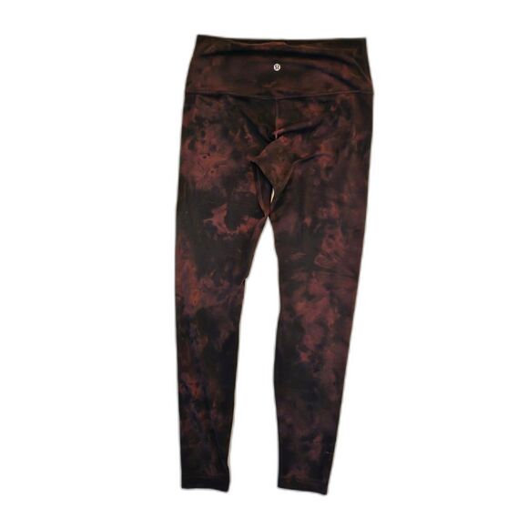 Lululemon Women’s Wunder Under Luon Yoga Leggings - Size 10 Rare Wine Marbled - Picture 2 of 4